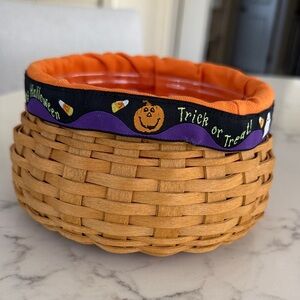 Longaberger Halloween Basket with fabric liner and plastic protector